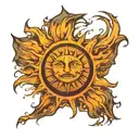 sun rays tattoo design idea