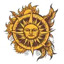 sun rays tattoo design idea