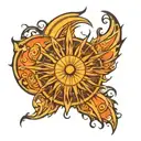 sun rays tattoo design idea