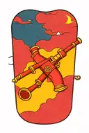 crossed cannons tattoo design idea