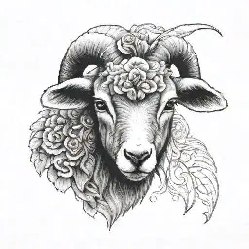 lamb tattoo design idea