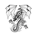 dragon skeleton tattoo design idea