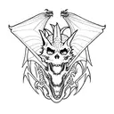 dragon skeleton tattoo design idea