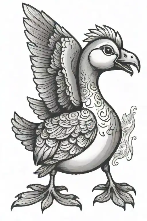 silly goose tattoo design idea