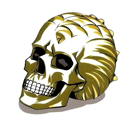 Pineapple skull tattoo design idea