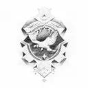 An eagle soaring through the sky with the United States Air Force logo tattoo design idea