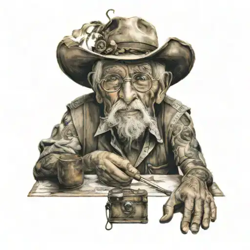 grandpa passed away and he was a painter tattoo design idea