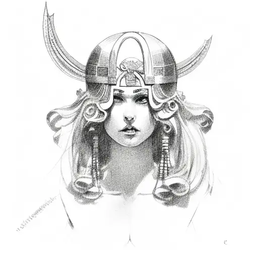 greek goddess nemesis tattoo design idea
