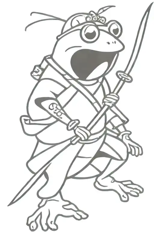 frog samurai warrior tattoo design idea