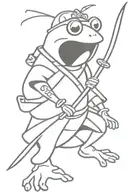 frog samurai warrior tattoo design idea