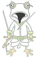 frog samurai warrior tattoo design idea