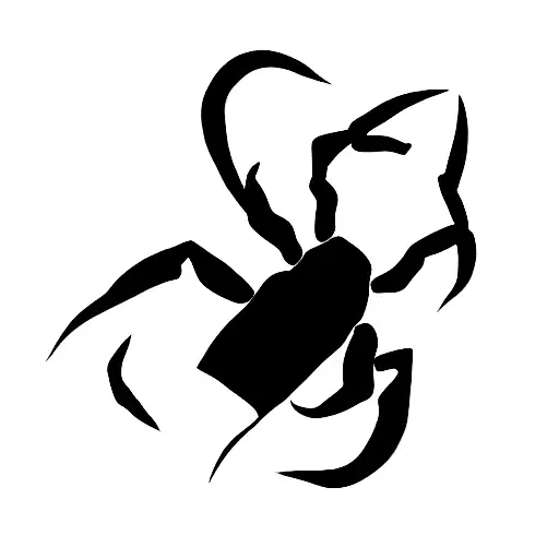 scorpion made with lines, simple, little to no-shadow, for a woman tattoo design idea