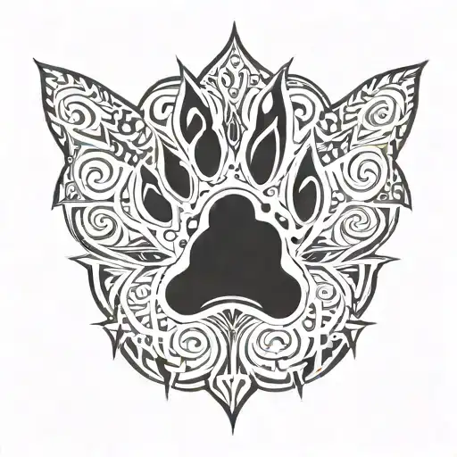 Paw print of the primal beast tattoo design idea