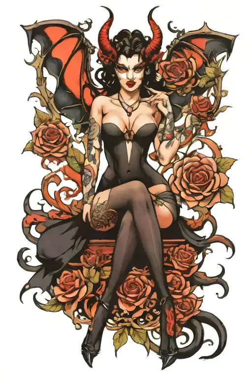 succubus stripper  tattoo design idea