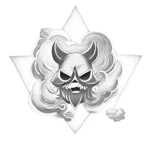 Clouds forming the shape of YHWH tattoo design idea