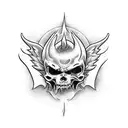 angels and demons with fire tattoo design idea