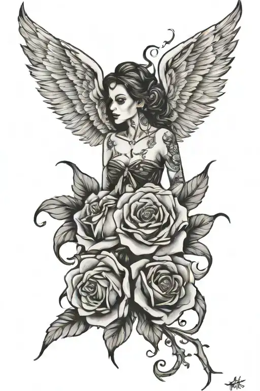 somewhere between raising hell and amazing grace written tattoo design idea
