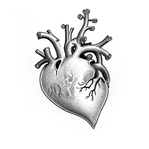 human heart with honeysuckle and roses growing out of it  tattoo design idea