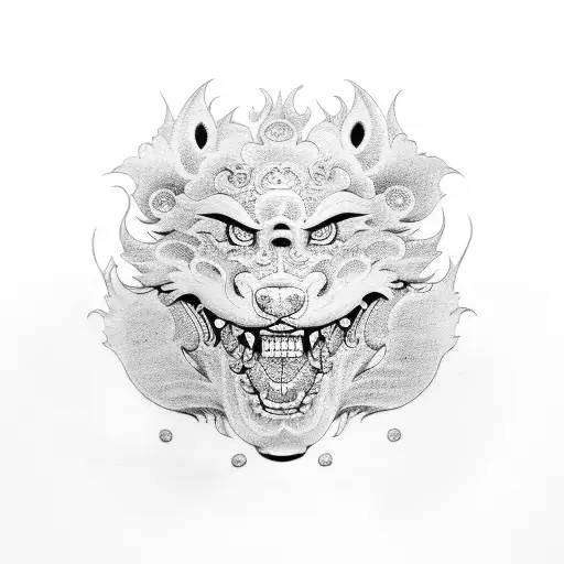 Foo Dog tattoo design idea