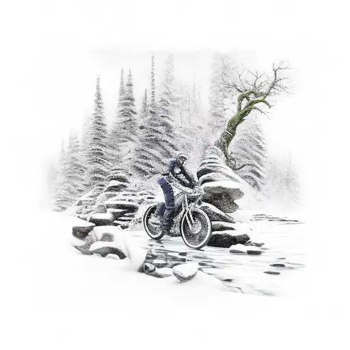 Enduro bike exploring the rugged beauty of Murmansk's wilderness tattoo design idea