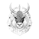 A stunning blackwork portrait of the client's favorite animal, surrounded by intricate viking symbols. tattoo design idea