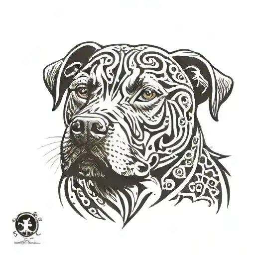 staffordshire bull terrier tribal design tattoo design idea