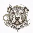 staffordshire bull terrier tribal design tattoo design idea
