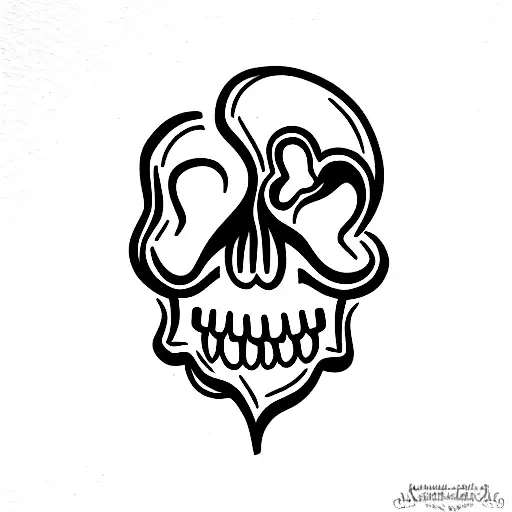 skull with hearts instead of eyes tattoo design idea