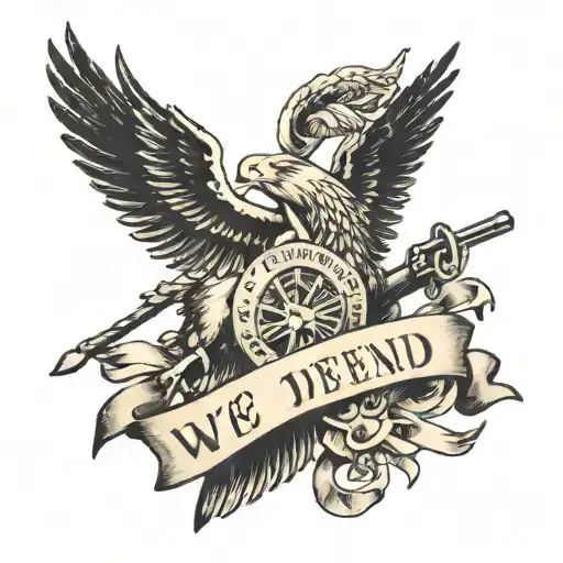 this we'll defend with 1775 on a scroll wrapped tattoo design idea