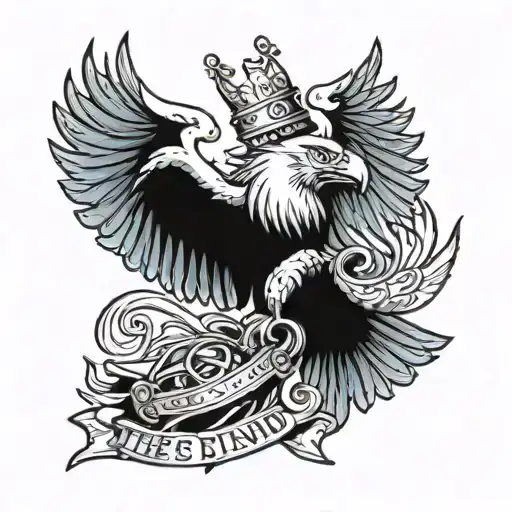 this we'll defend on a scroll with a eagle on it  tattoo design idea