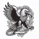 this we'll defend on a scroll with a eagle on it  tattoo design idea