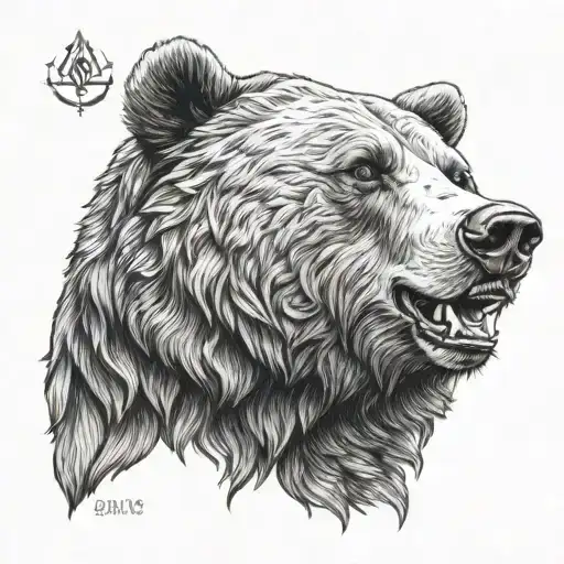 realistic brother bear token  tattoo design idea