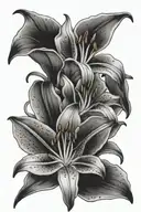stargazer Lily and buds tattoo design idea