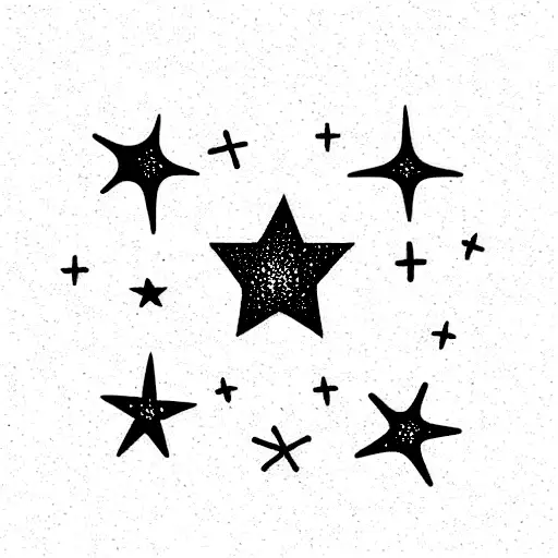 little imperfect stars tattoo design idea