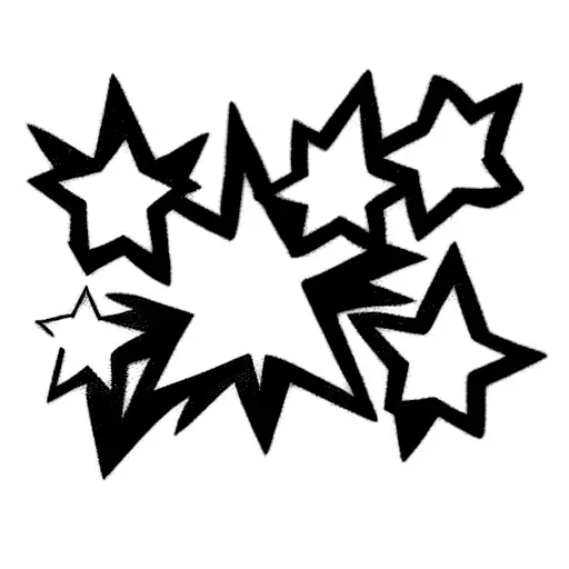 little imperfect stars tattoo design idea