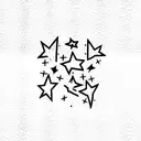 little imperfect stars tattoo design idea