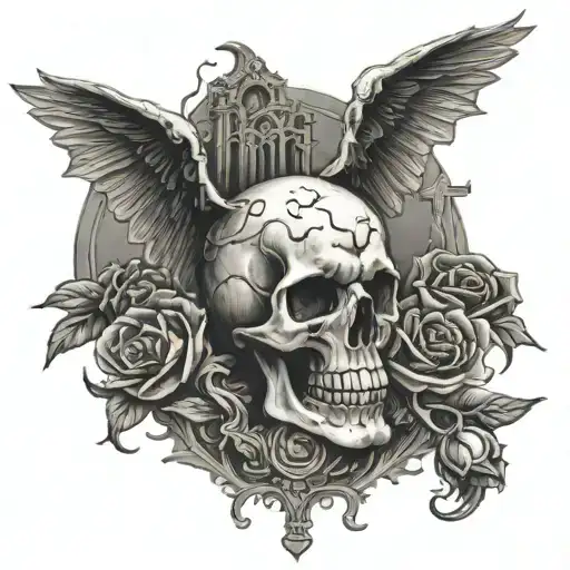 death to life, graveyard, horror  tattoo design idea