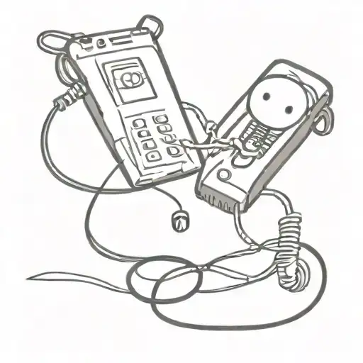 Phone cutting its own cord  tattoo design idea