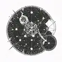 cassiopeia and aries constelation tattoo design idea