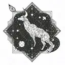 cassiopeia and aries constelation tattoo design idea