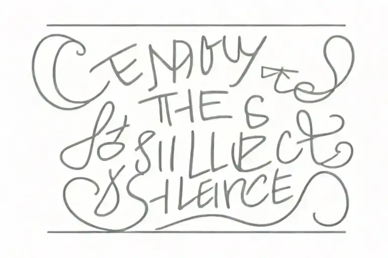 phrase "Enjoy the silence"  tattoo design idea