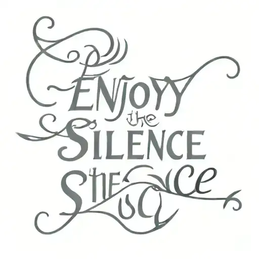 phrase "Enjoy the silence"  tattoo design idea