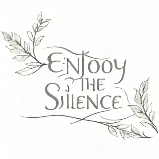 phrase "Enjoy the silence"  tattoo design idea