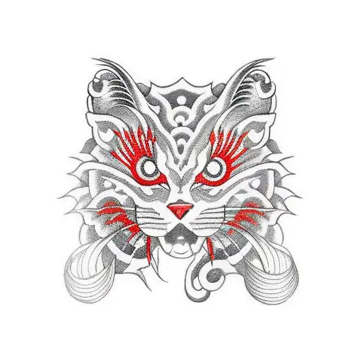 red string of fate with an Asian animal attached to it tattoo design idea