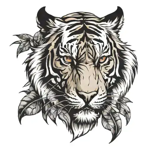 Tiger face tattoo design idea