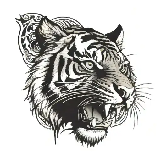 Tiger face tattoo design idea