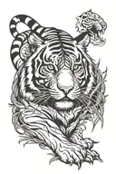 Tiger full body tattoo design idea