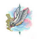 one angel wing for forearm tattoo design idea
