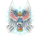 one angel wing for forearm tattoo design idea