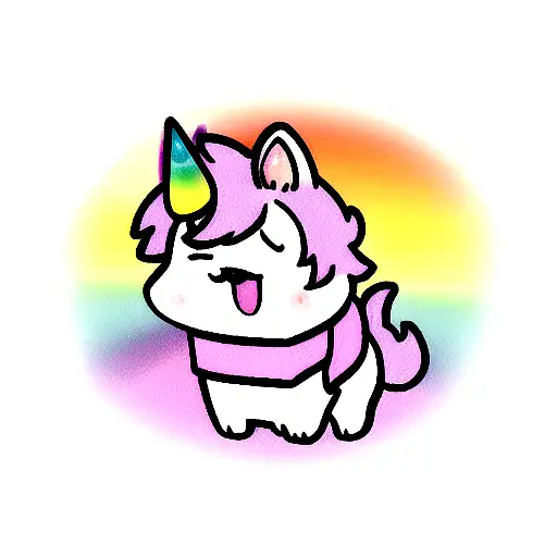 Corgi unicorn, magical, purple, cute tattoo design idea